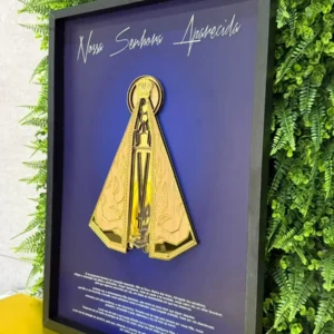 Alternative view of COMPRE 1 LEVE 2 - Quadro Nossa Senhora Aparecida 80x120cm — Alto Relevo Dourado com Oração | Moldura Premium
