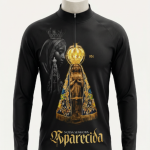 Camisa Nossa Senhora Aparecida Manga Longa com Zíper - OFERTA RELÂMPAGO COMPRE 1 LEVE 3