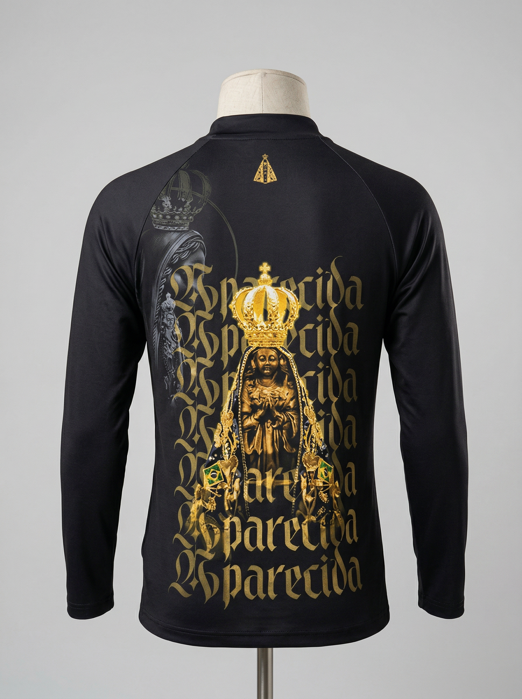 Camisa Nossa Senhora Aparecida Manga Longa com Zíper - OFERTA RELÂMPAGO COMPRE 1 LEVE 3 - Imagem 2