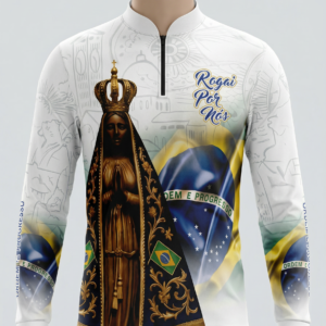 COMPRE 1 LEVE 3 - Camisa Nossa Senhora Aparecida Rogai Por Nós Manga Longa