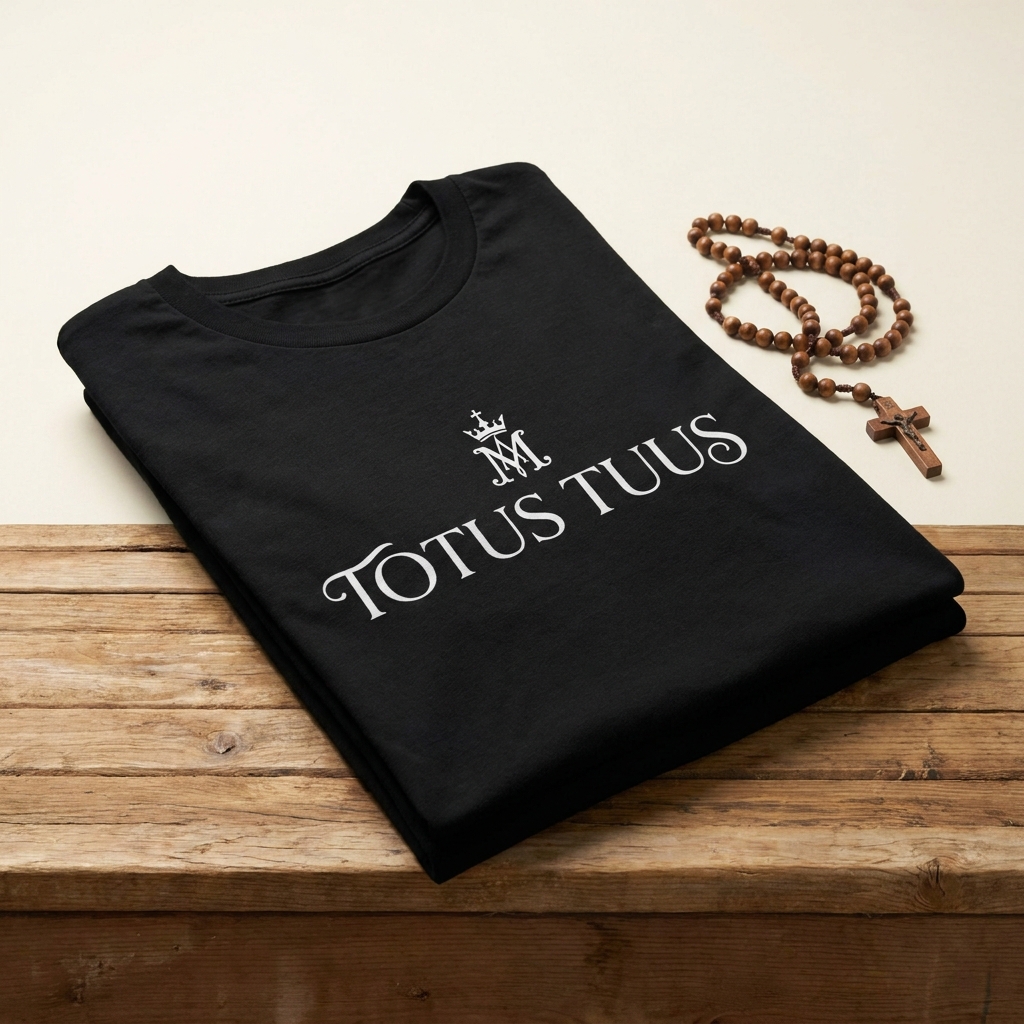 Camiseta Católica Totus Tuus Algodão Premium