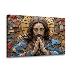 COMPRE 1 LEVE 2 – 180x100cm Jesus Cristo em Oração — Arte Sacra Mosaico Premium | Alta Definição