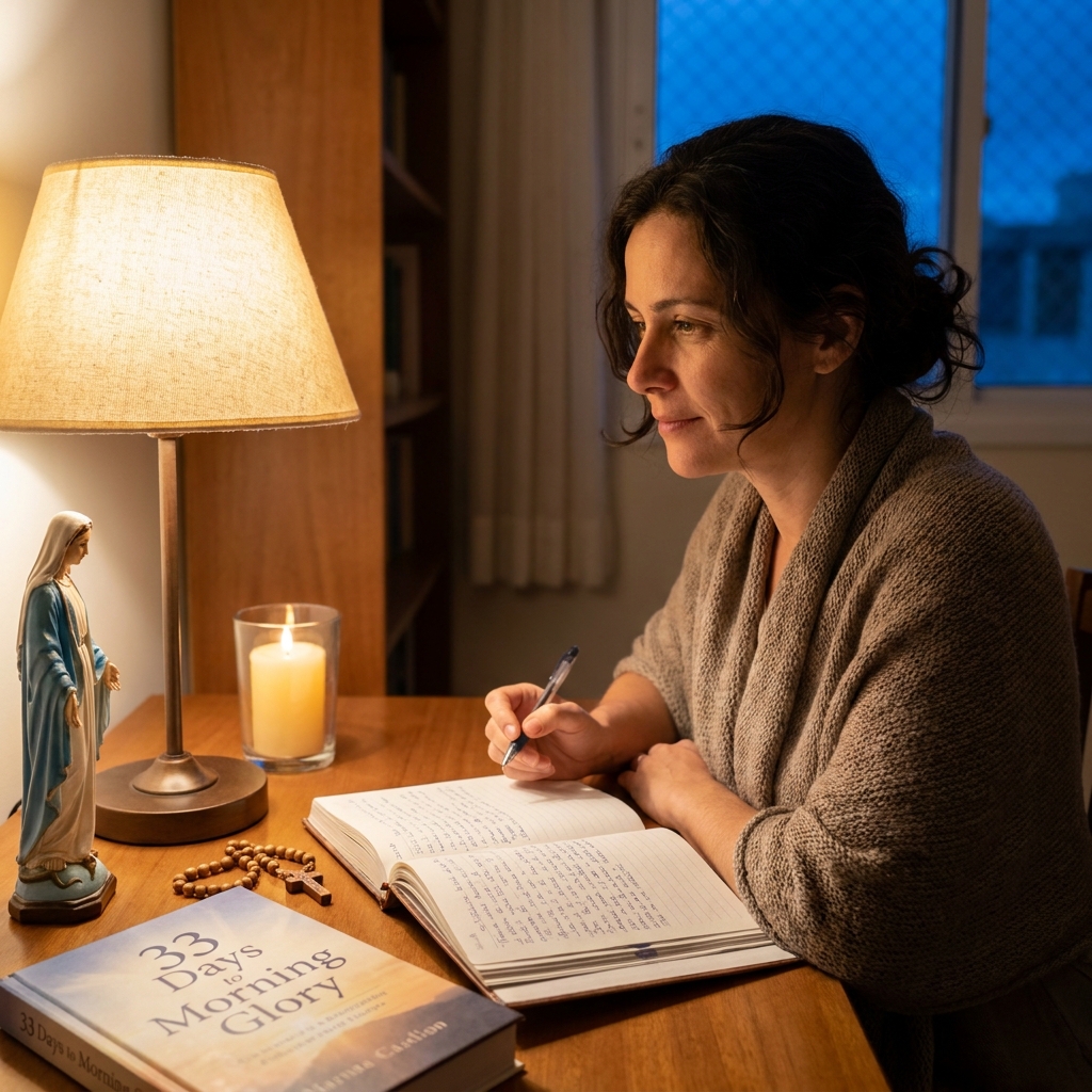 Kit Consagração N. Sra. (livro 33 dias + terço + escapulário) - lifestyle