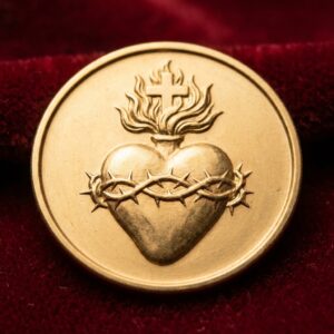 Medalha Sagrado Coração de Jesus Folheada a Ouro