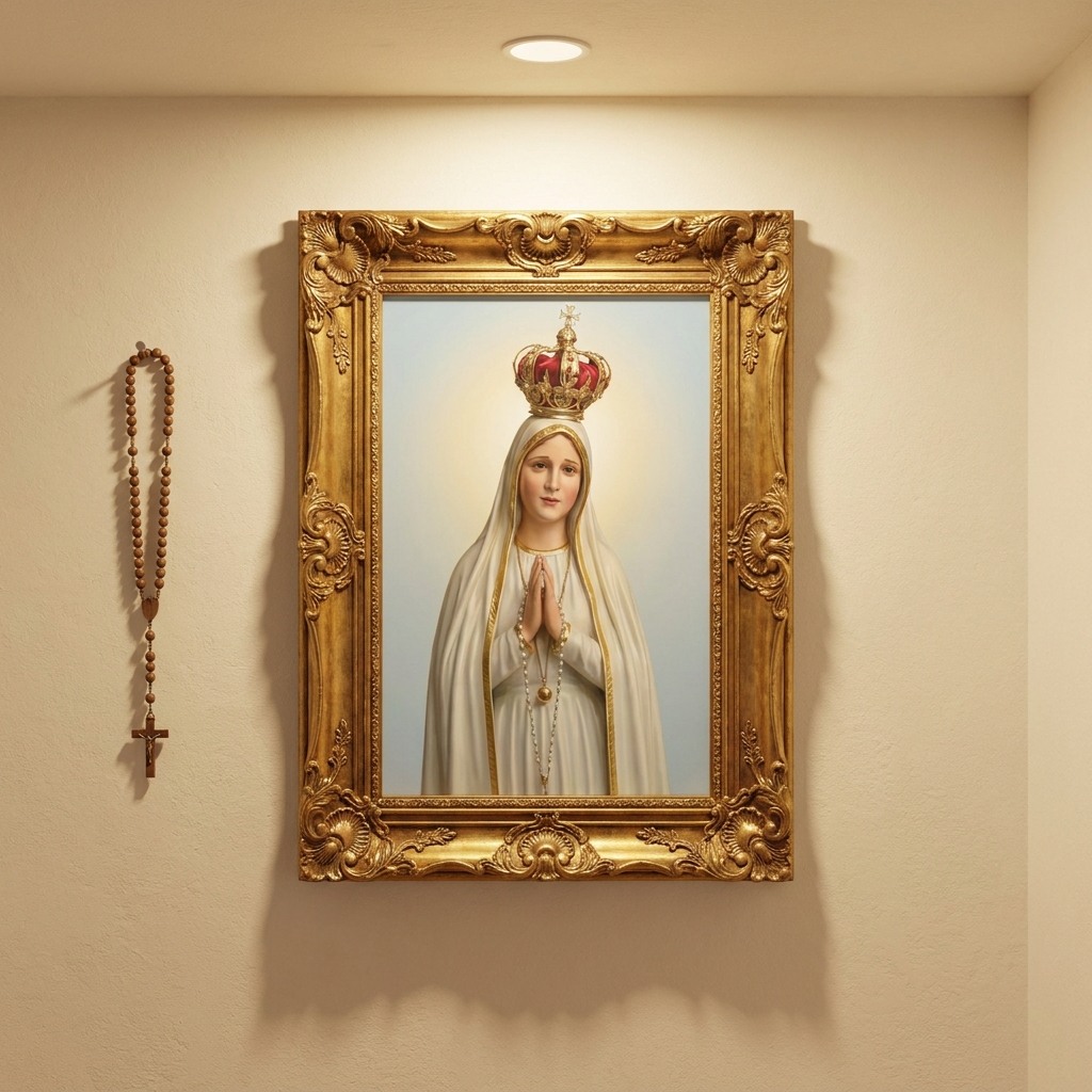 Quadro Nossa Senhora de Fátima 40x60 Moldura Luxo - hero