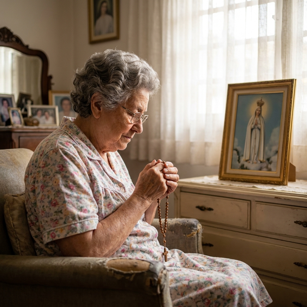 Quadro Nossa Senhora de Fátima 40x60 Moldura Luxo - lifestyle