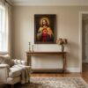 Quadro Sagrado Coração de Jesus 50x70 Moldura Madeira - hero