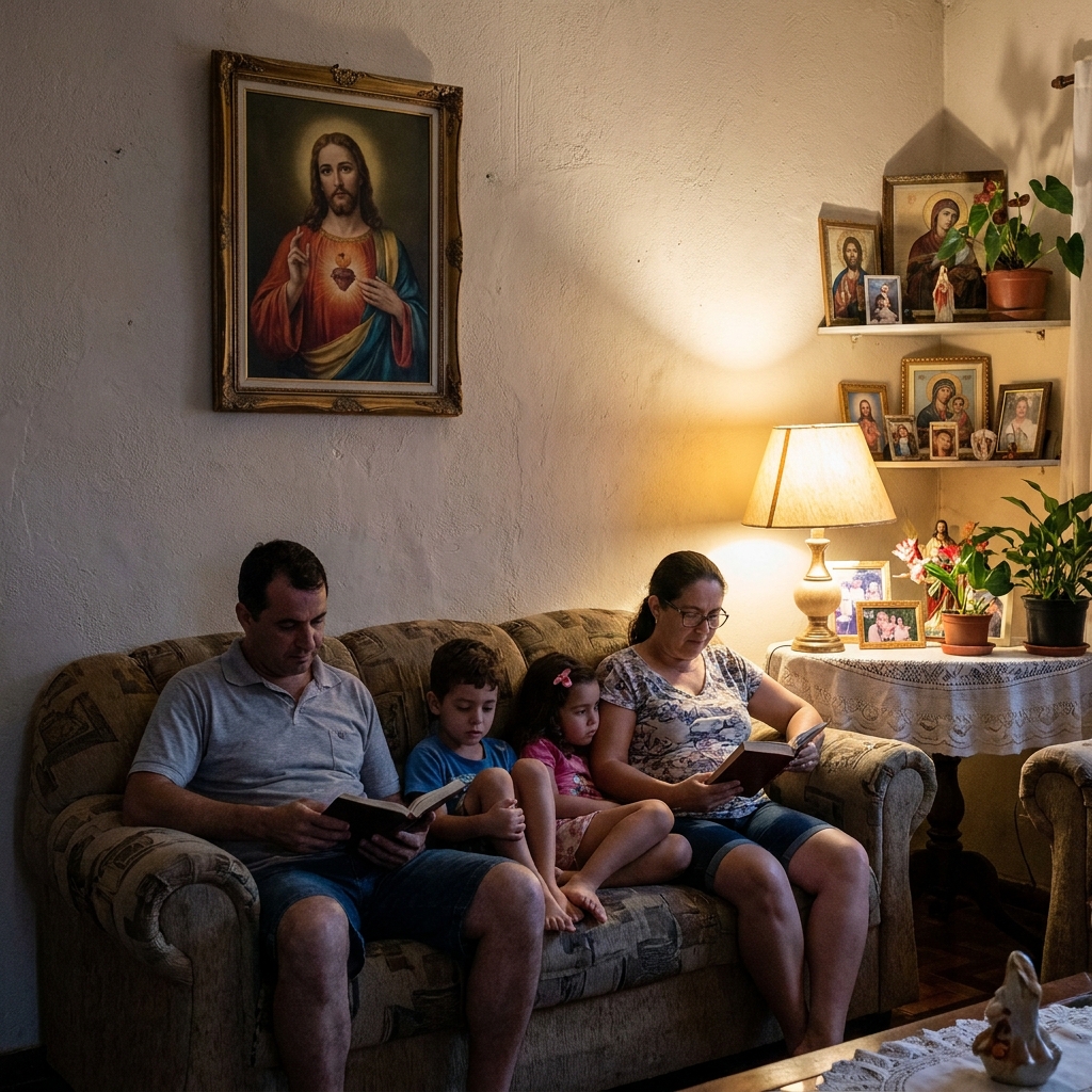 Quadro Sagrado Coração de Jesus 50x70 Moldura Madeira - lifestyle