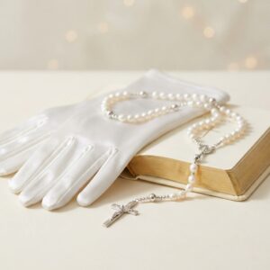 Terço de Pérola Branca para Noivas/Batismo