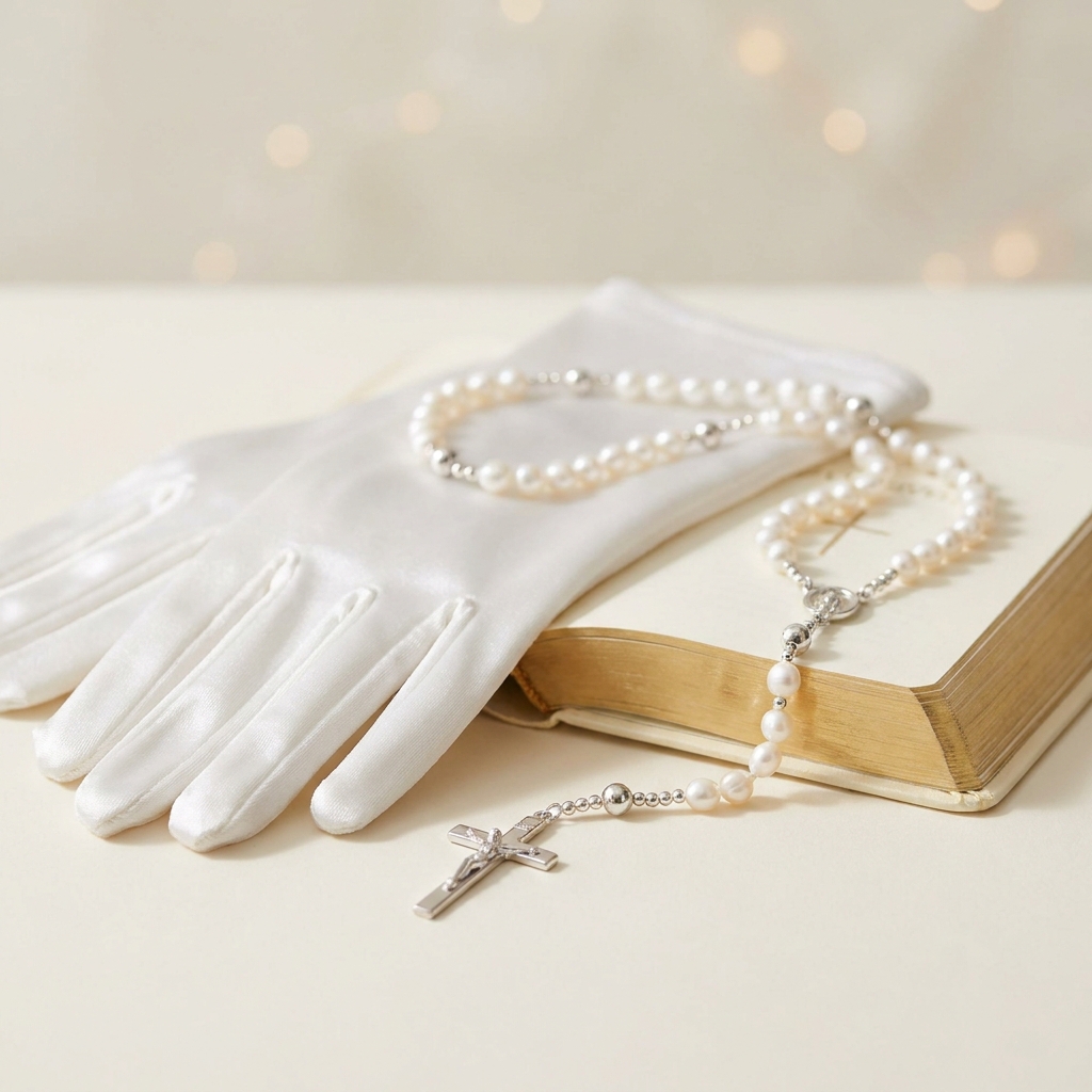 Terço de Pérola Branca para Noivas/Batismo